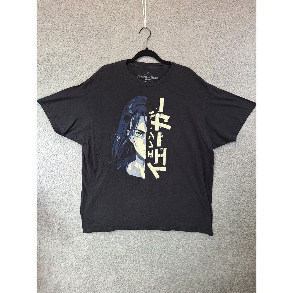 Attack On Titan Final Season T Shirt Mens 2X Black Graphics Cotton Short Sleeve‎